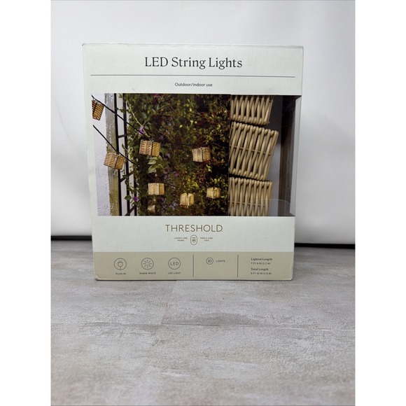 Threshold Other - Threshold Led Wicker 7 Ft 6 Inch String Lights Indoor/outdoor basket lights